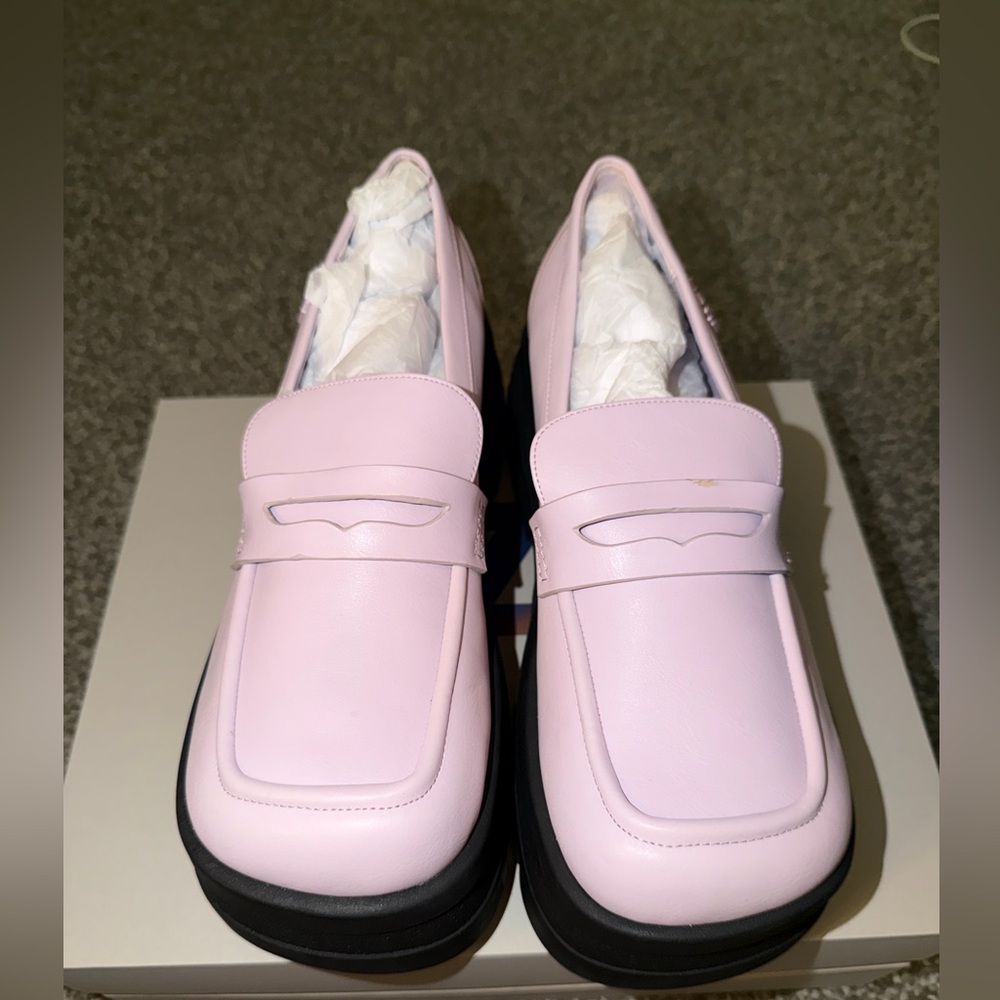 Charles & Keith Pink Platform Loafers